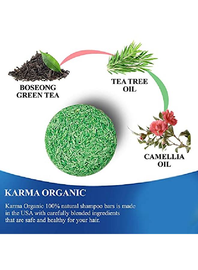 karma organic Karma ls Shampoo Bar with Green Tea Haircare Helps Ensure Nourished and Healthy Hair - Image 4
