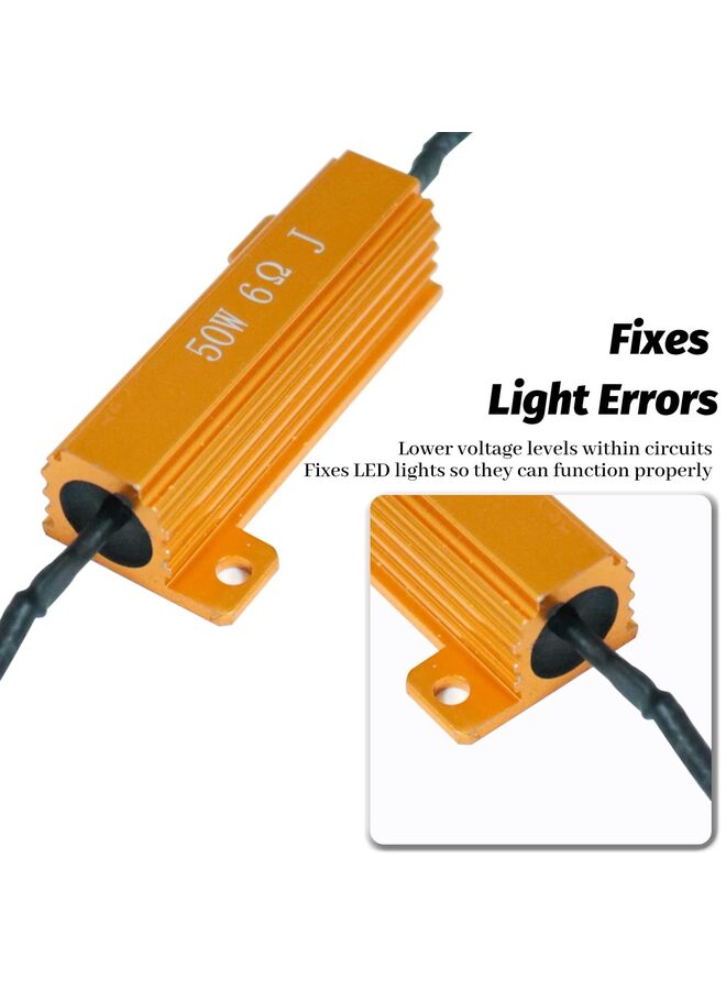 6Pcs 50W 6ohm Load Resistors, Fix LED Bulb Fast Hyper Flash Turn Signal Blink Error Code(Resistors get very hot during working) - Image 3