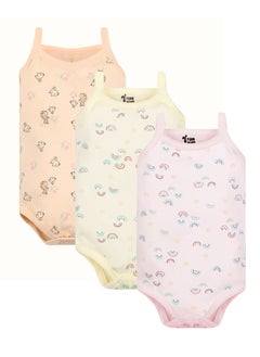 Funny Bunny Pack of  3 Cotton Strap Bodysuit for Baby  - Image 1