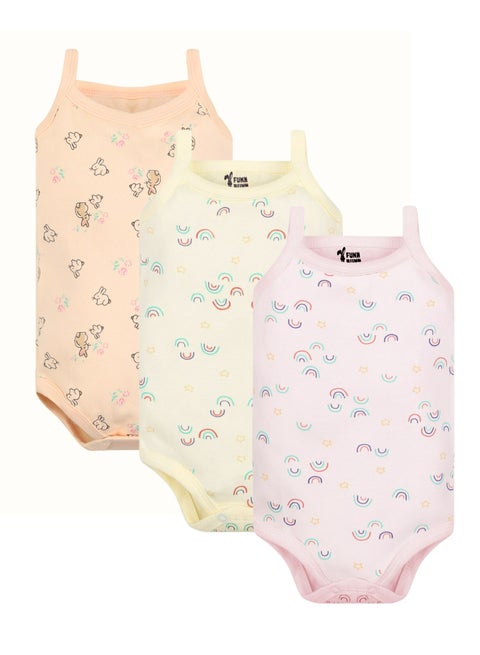 باك يحتوي علي 3 قطع سالوبت بيبي قطن حمالة رفيعة