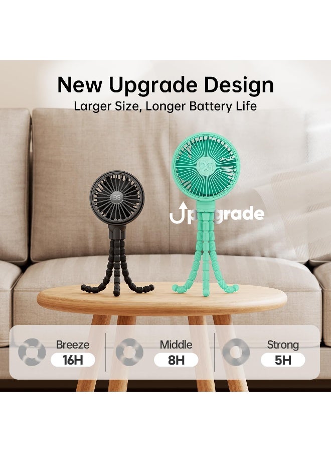 GUSGU Stroller Fan with Flexible Tripod Clip on for Baby, Mini Portable Fan USB Rechargeable Battery Operated, Small Personal Handheld Fan Cooling for Bed, Car Seat, Travel, Camping - Image 4