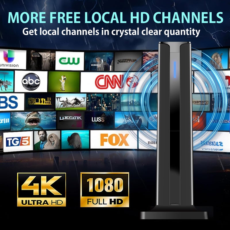 ApexWaveTV Digital TV Antenna for Smart TV Indoor,2026 TV Antenna with 3M Stick Base, 360Â°&Long Range Reception HDTV Antenna for Local Channels, Easy Installation Antennas for TVs Without Cable (7.0 in) - Image 2