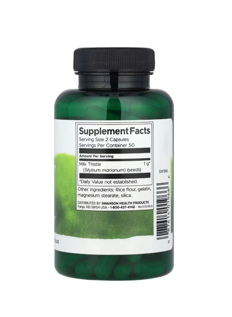 سوانسون شوك الحليب كامل الطيف 1000 مجم 100 كبسولة (500 مجم لكل كبسولة) - Image 2