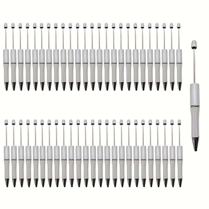 White 50Pcs Solid Color DIY Decorative Ballpoint Pens Creative Handmade Office Writing Supplies - Image 4