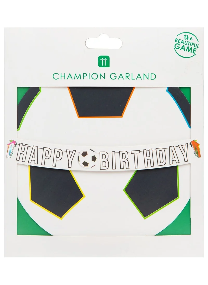 Talking Tables Talking Tables Party Champions Football Happy Birthday Paper Garland, 3m