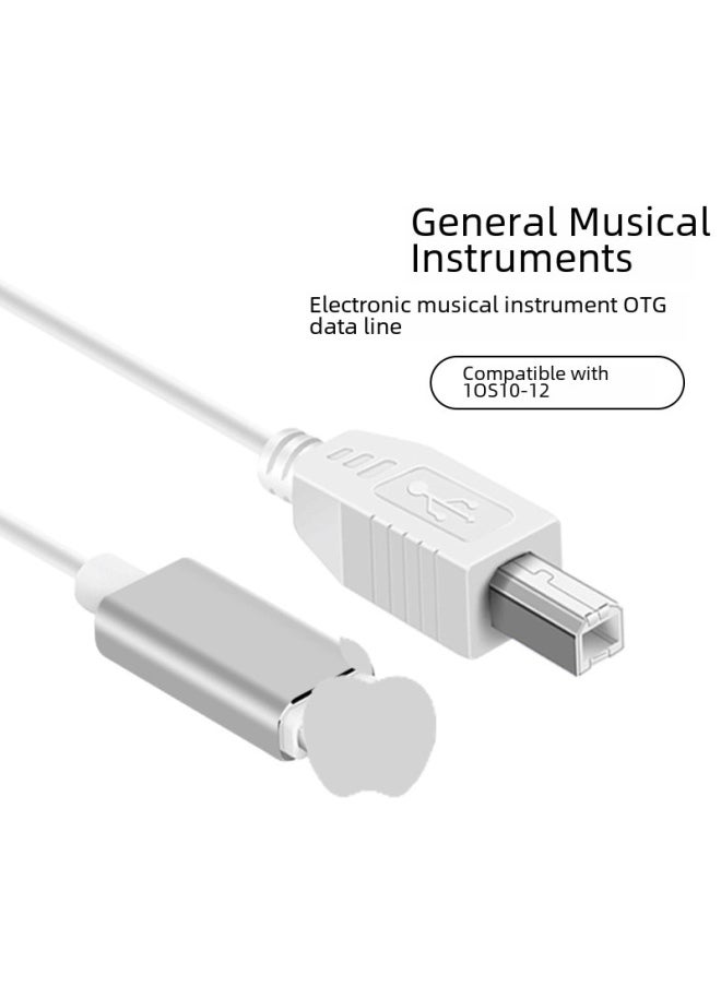 Generic Lightining System Electronic Piano Adapter Cable 1.5 Instrument Mlightning Interface OTG Sound Card Cable-Model:Black 150cm  - Image 1