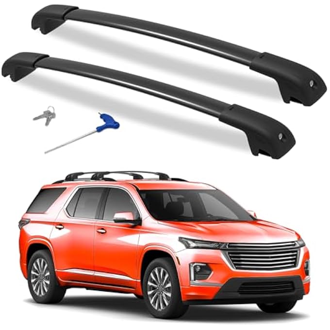 rayihni 330lbs Lockable Roof Rack Cross Bars Compatible with Chevrolet Chevy Traverse 2022 2023 2024 2025, Aluminum Roof Rails Crossbar for Rooftop Cargo Bars Luggage Kayak Bike Racks - Image 2