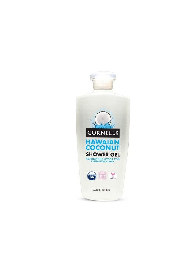 CORNELLS - Hawaian Coconut Natural Fruity Shower Gel White (Body Wash)500Ml For Glowing & Smooth Skin All Skin Types Daily Use Bodywash Paraban & Sulphate Free Vip Wow Bath & Body Gels - Image 1