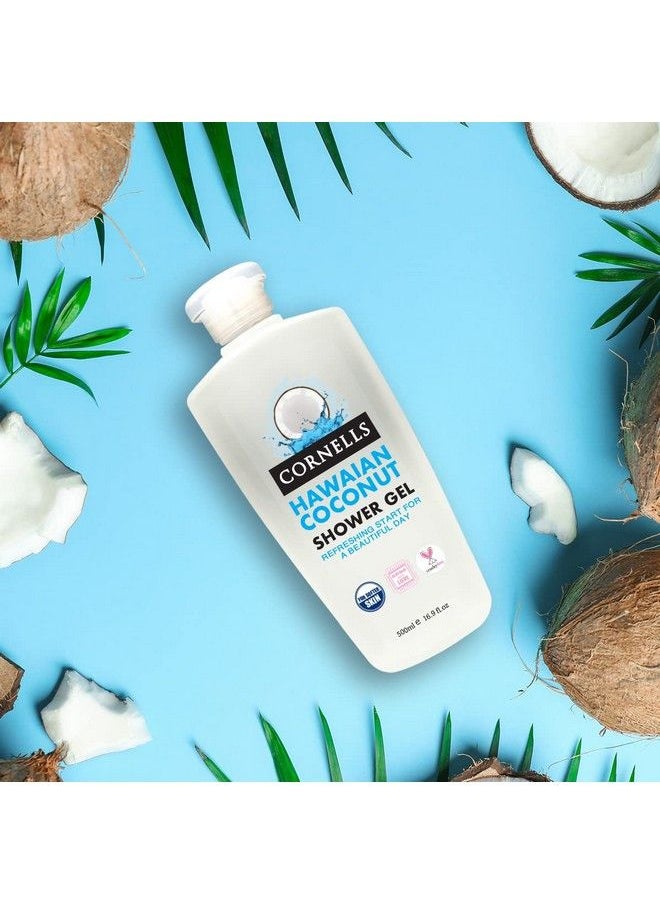 CORNELLS - Hawaian Coconut Natural Fruity Shower Gel White (Body Wash)500Ml For Glowing & Smooth Skin All Skin Types Daily Use Bodywash Paraban & Sulphate Free Vip Wow Bath & Body Gels - Image 1