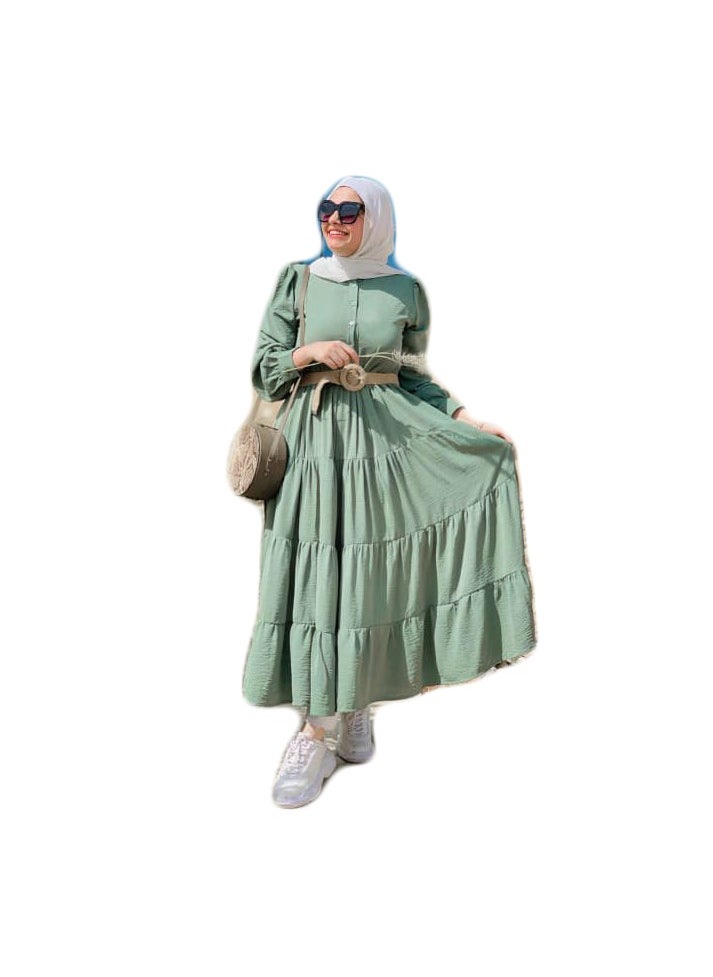 ماركة غير محددة - فستان كاجوال لون نسائي  مينت جرين - Image 1