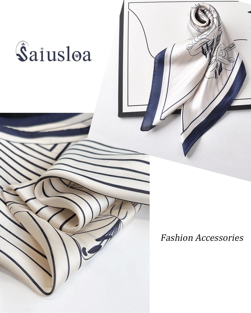Saiusloa Neck Scarf For Womens Silky Head Scarves Hair Bandanas Square Scarf Fashion Accessories lightweight 27.5 * 27.5inch-16 - Image 2