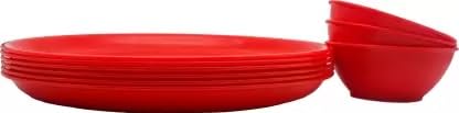 Coolkart Plates Microwave Safe Unbreakable Round Full Plates with Bowl 6 Plate and 6 Bowl - Image 3