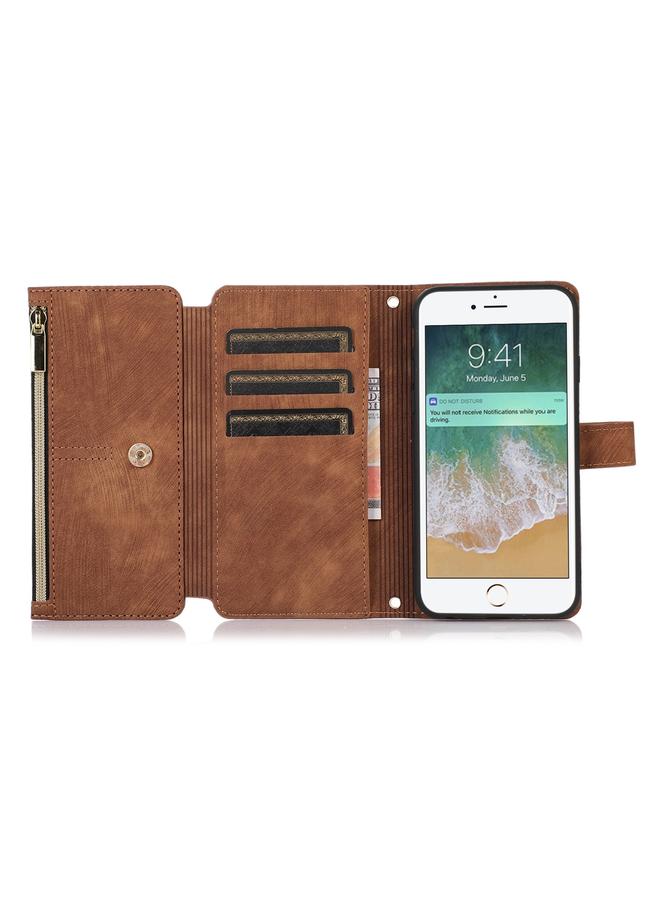 اس-توب جراب لهاتف iPhone SE 2022 / 2020 / 7 / 8 Dream 9-Card Wallet Bag Zipper Leather Phone Case - Image 4
