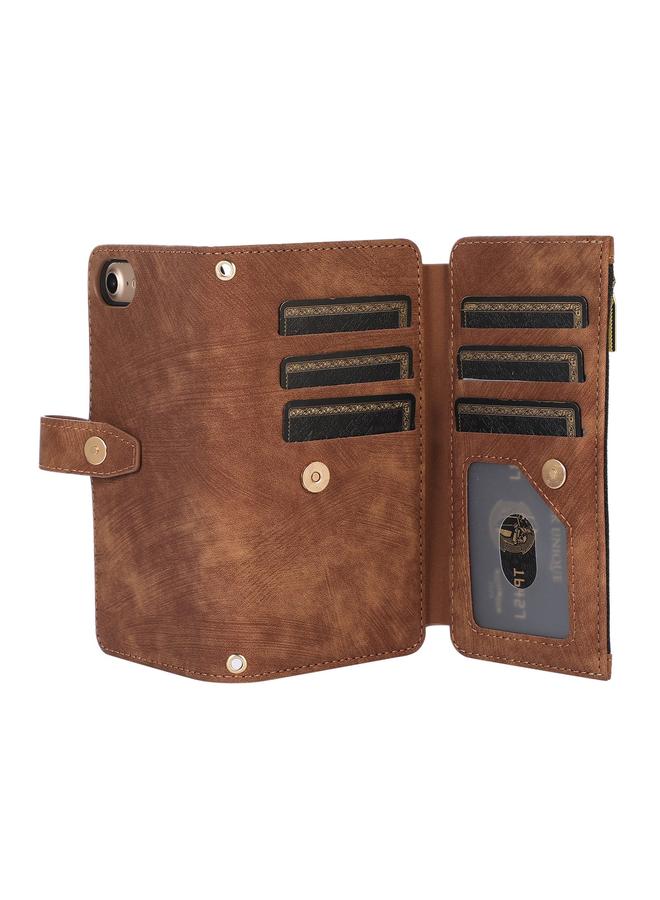 اس-توب جراب لهاتف iPhone SE 2022 / 2020 / 7 / 8 Dream 9-Card Wallet Bag Zipper Leather Phone Case - Image 5