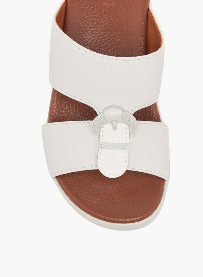 LBL by Shoexpress Textured Slip-On Arabic Sandals with Buckle Accent Ramadan Collection - Image 3