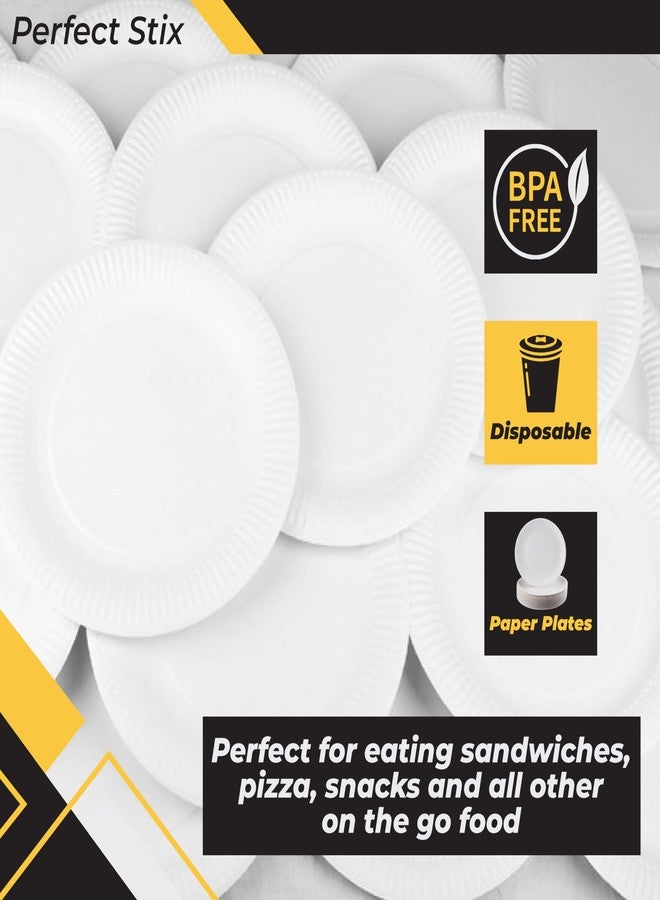 Perfect Stix White Paper Plate, 9" Paper Plate 9-500 (Pack of 500) - Image 4