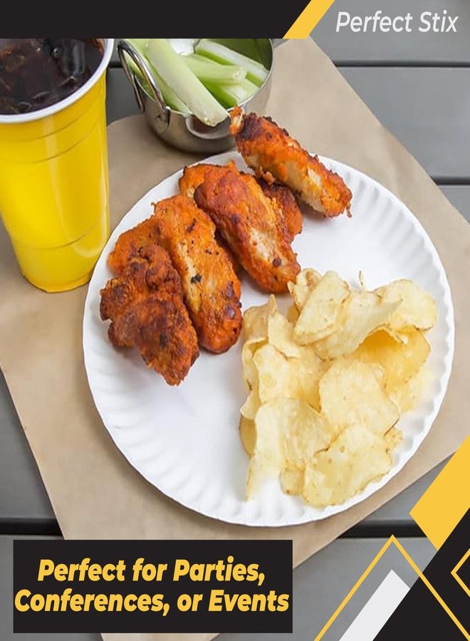 Perfect Stix White Paper Plate, 9" Paper Plate 9-500 (Pack of 500) - Image 3