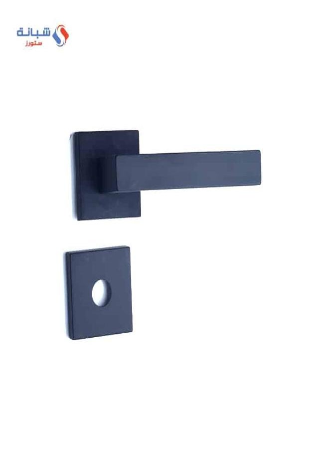 AHRAM Al-Ahram Bathroom Rosette Door handle Set Sicuro –  Black  - Image 1