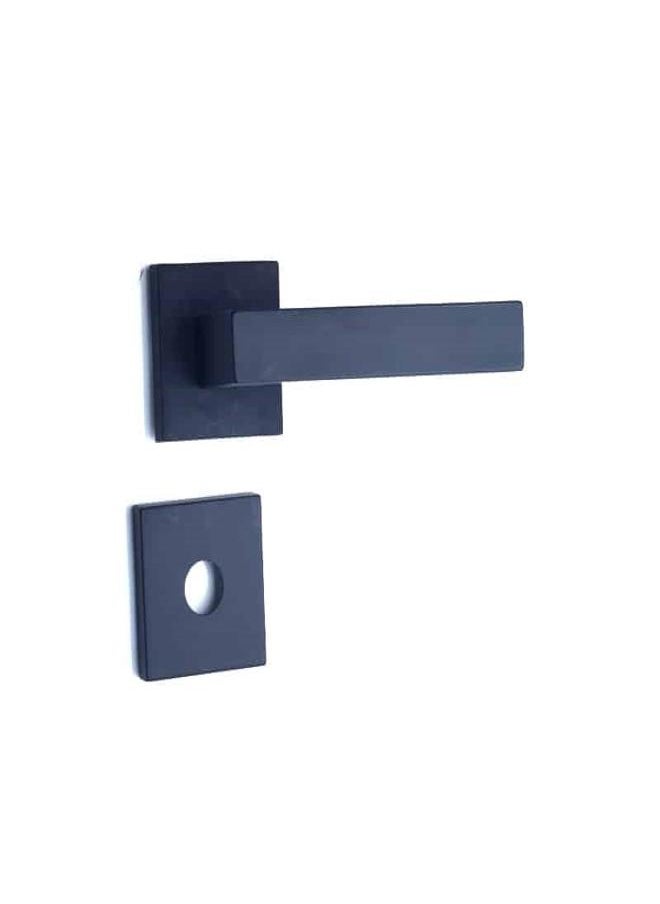 AHRAM Al-Ahram Bathroom Rosette Door handle Set Sicuro –  Black  - Image 2