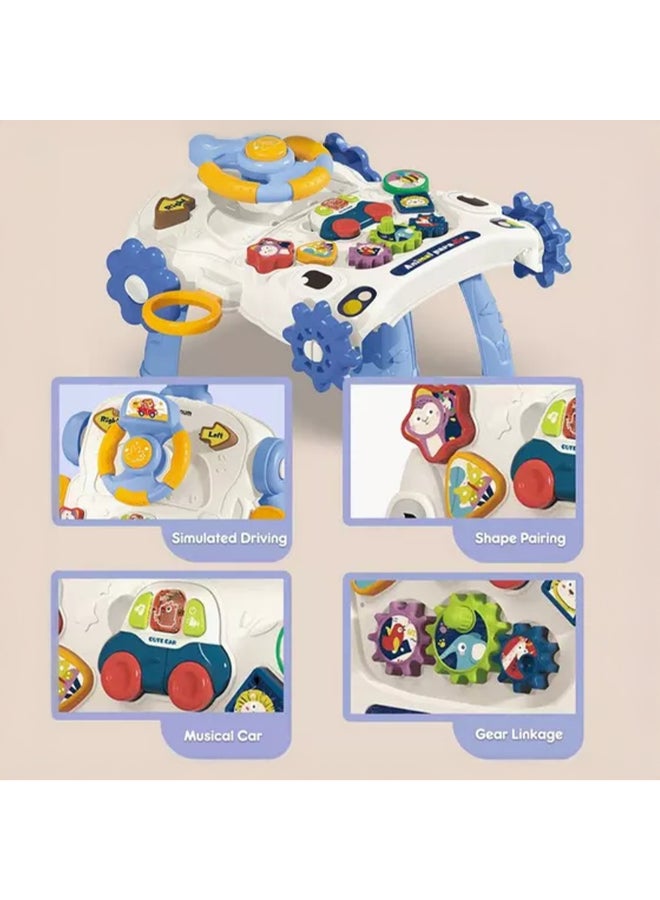 COGNIKIDS عربة نشاط للأطفال 5 في 1 مع أضواء وموسيقى – عربة أطفال، طاولة ألعاب، لعبة ركوب، سكوتر، لعبة سيارة قابلة للفك – سرعة قابلة للتعديل، لعبة تعليمية للأطفال من 1-3 سنوات - Image 3