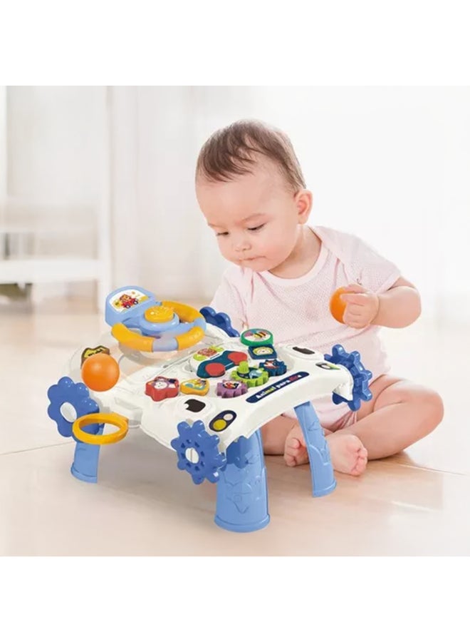 COGNIKIDS عربة نشاط للأطفال 5 في 1 مع أضواء وموسيقى – عربة أطفال، طاولة ألعاب، لعبة ركوب، سكوتر، لعبة سيارة قابلة للفك – سرعة قابلة للتعديل، لعبة تعليمية للأطفال من 1-3 سنوات - Image 4