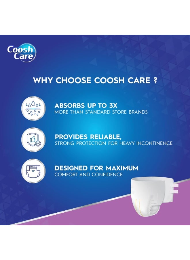 CooshCare حفاضات للبالغين للرجال والنساء، حجم كبير جداً (XL)، 8 قطع – سراويل قابلة للتصرف بامتصاص قوي مع غلاف قماش فائق النعومة، أحزمة فيلكرو متعددة التثبيت، حماية من التسرب والتحكم في الروائح - Image 4