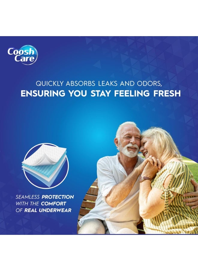 CooshCare حفاضات للبالغين للرجال والنساء، حجم كبير جداً (XL)، 8 قطع – سراويل قابلة للتصرف بامتصاص قوي مع غلاف قماش فائق النعومة، أحزمة فيلكرو متعددة التثبيت، حماية من التسرب والتحكم في الروائح - Image 5
