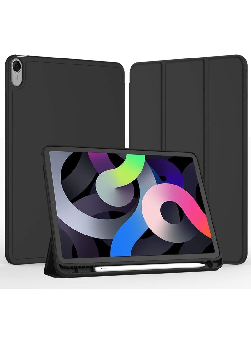 Huawei MatePad 11.5-inch Released 2023 Tablet Cover Case with Pencil Holder, Soft TPU Back Trifold Stand Protective Smart Cover Flip, Auto Wake&Sleep (black)