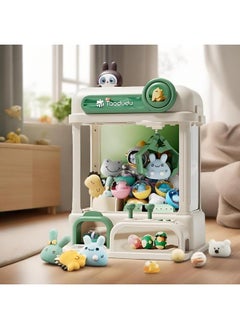 Generic [Tao Doodle] Children's Electric Doll Grab Machine Coin-operated Toy Boy And Girl Clamp Doll Fun Gashapon Machine Gift-Color:[dinosaur Green Gift Box Model] Free 20 Dolls + 10 Gashapon + 10 Coins  - Image 2