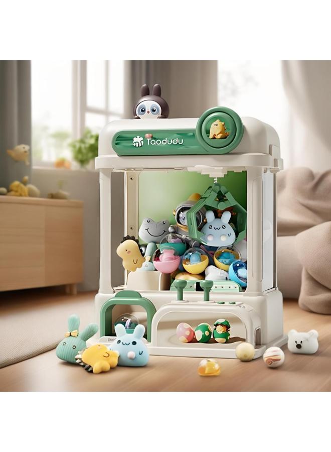 [Tao Doodle] Children's Electric Doll Grab Machine Coin-operated Toy Boy And Girl Clamp Doll Fun Gashapon Machine Gift-Color:[dinosaur Green Gift Box Model] Free 20 Dolls + 10 Gashapon + 10 Coins - Image 2
