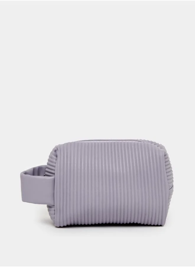 Styli Corduroy Washbag with Zip Closure