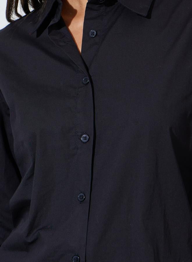Styli Black Solid Puff Long Sleeves Regular Fit Shirt - Image 3