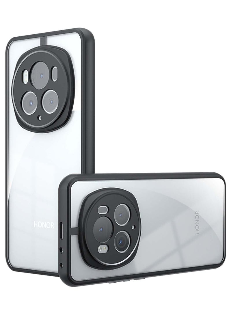 متوافق مع Honor Magic 6 Pro Case شفاف، مقاوم للصدمات بدرجة عسكرية ومضاد للاصفرار، جراب هاتف نحيف واقٍ كامل مع حماية عدسة الكاميرا - أسود - Image 2