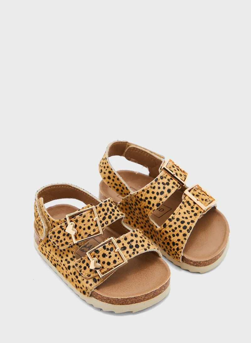 RIVER ISLAND Kids Leopard Velcro Sandals