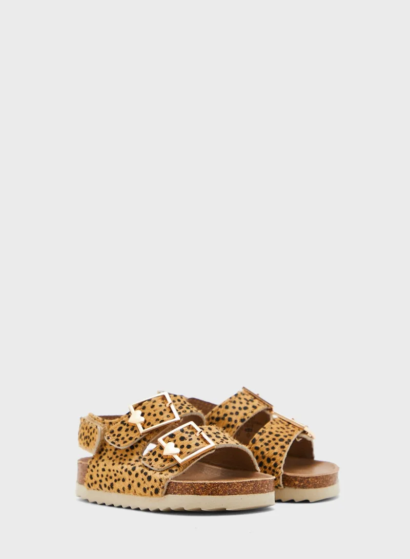 RIVER ISLAND Kids Leopard Velcro Sandals