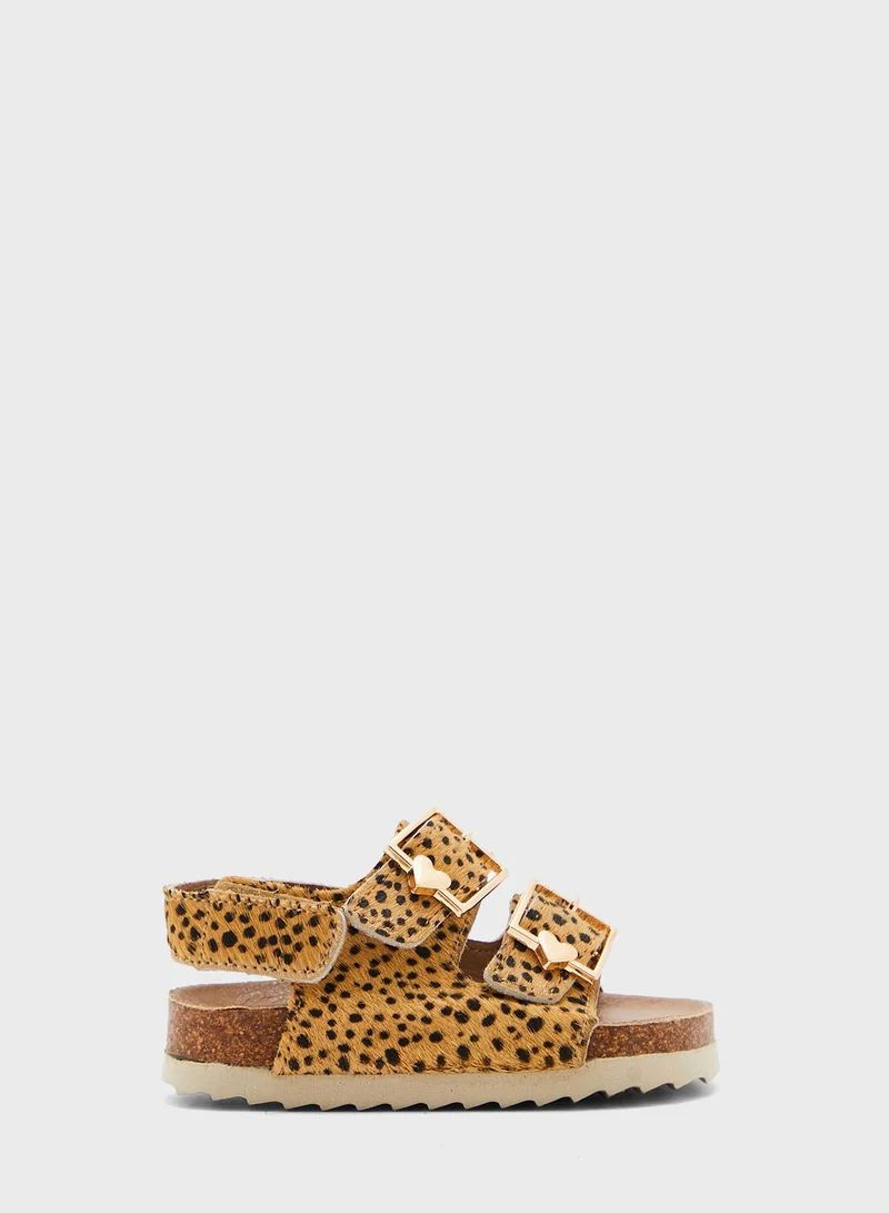 RIVER ISLAND Kids Leopard Velcro Sandals