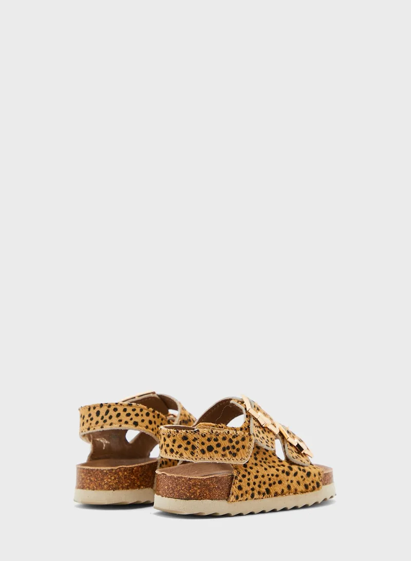 RIVER ISLAND Kids Leopard Velcro Sandals