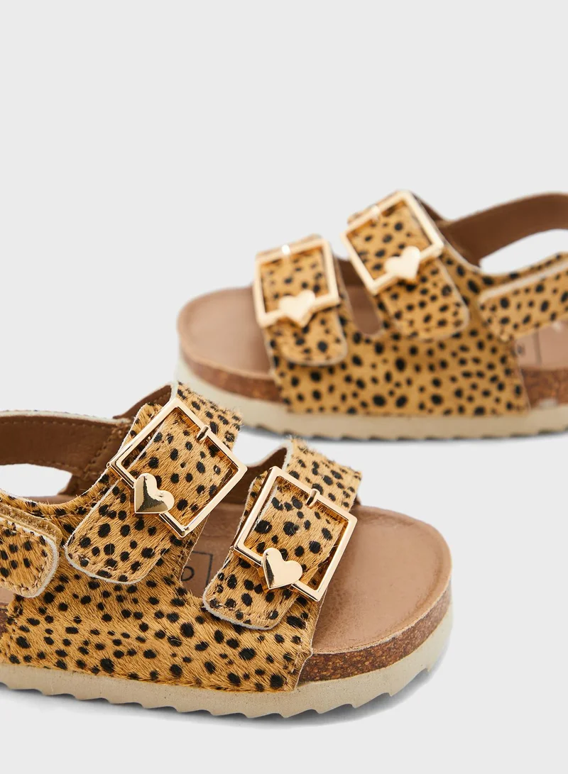 RIVER ISLAND Kids Leopard Velcro Sandals