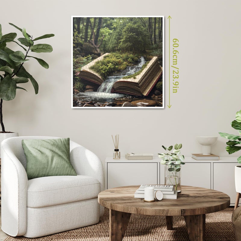 BBOLDIN Book Forest Puzzle for Adults 1000 Pieces Nature, Fantasy Plant Jigsaw Puzzle, Cozy Tree River Green Puzzle - Image 5