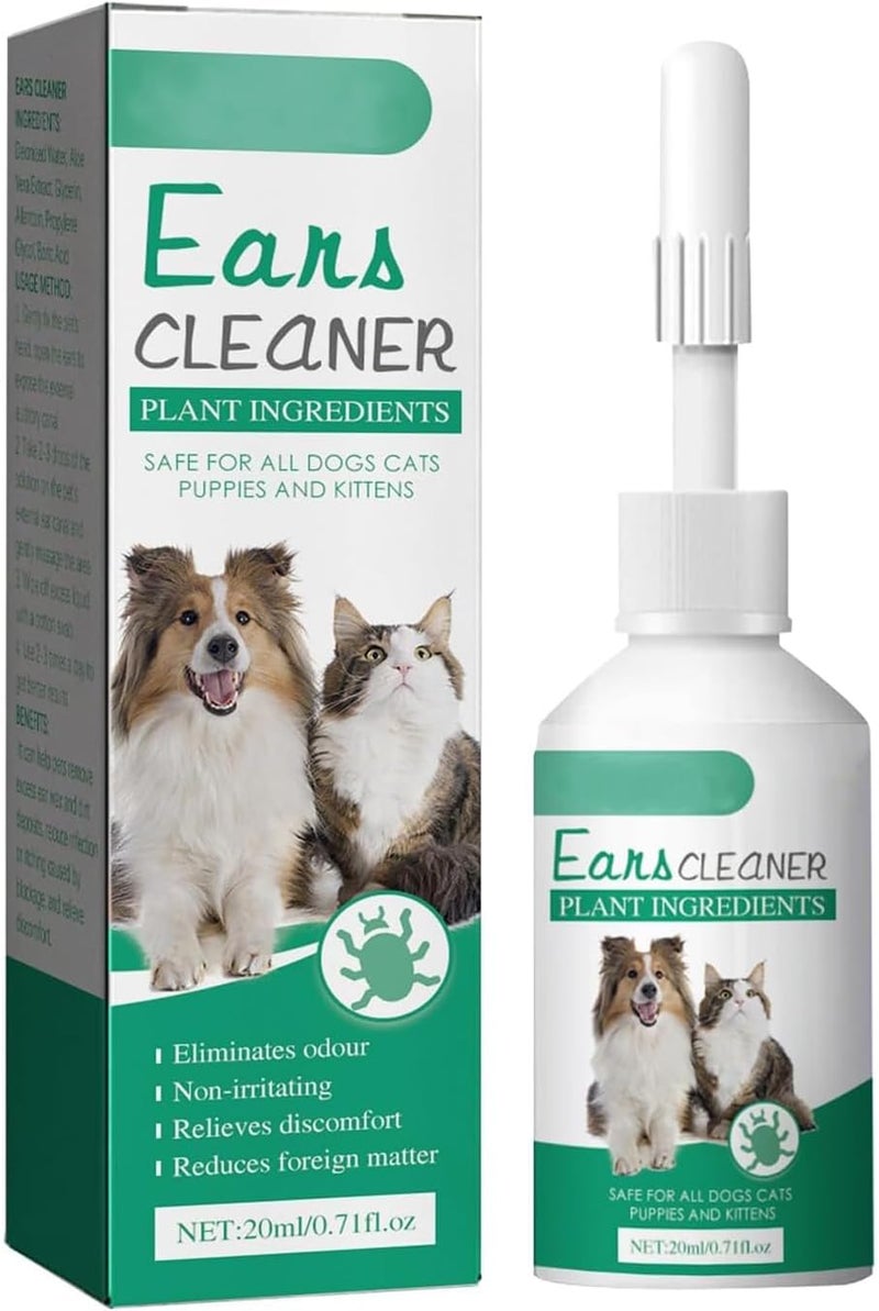 Makbeaty Advanced Ear Cleanser For Dogs and Cats, Natural Ear Solution for Itch Relief and Deodorizing, Cleans Ear Canal and Prevents Infections, Advanced Gentle Dog & Cat Ear Care (20ml) - Image 1
