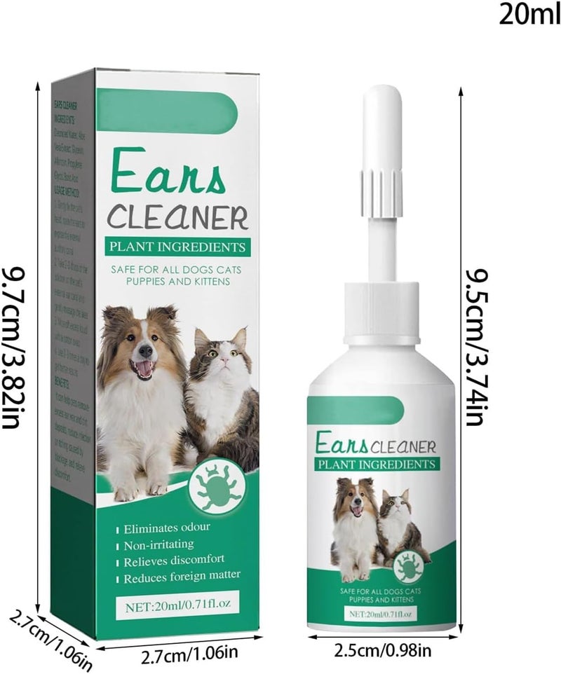 Makbeaty Advanced Ear Cleanser For Dogs and Cats, Natural Ear Solution for Itch Relief and Deodorizing, Cleans Ear Canal and Prevents Infections, Advanced Gentle Dog & Cat Ear Care (20ml) - Image 2