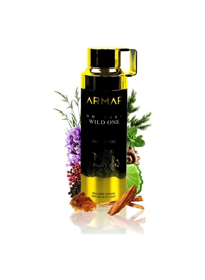 Armaf Odyssey Wild One Gold Edition Perfume Body Spray 200Ml - Image 2