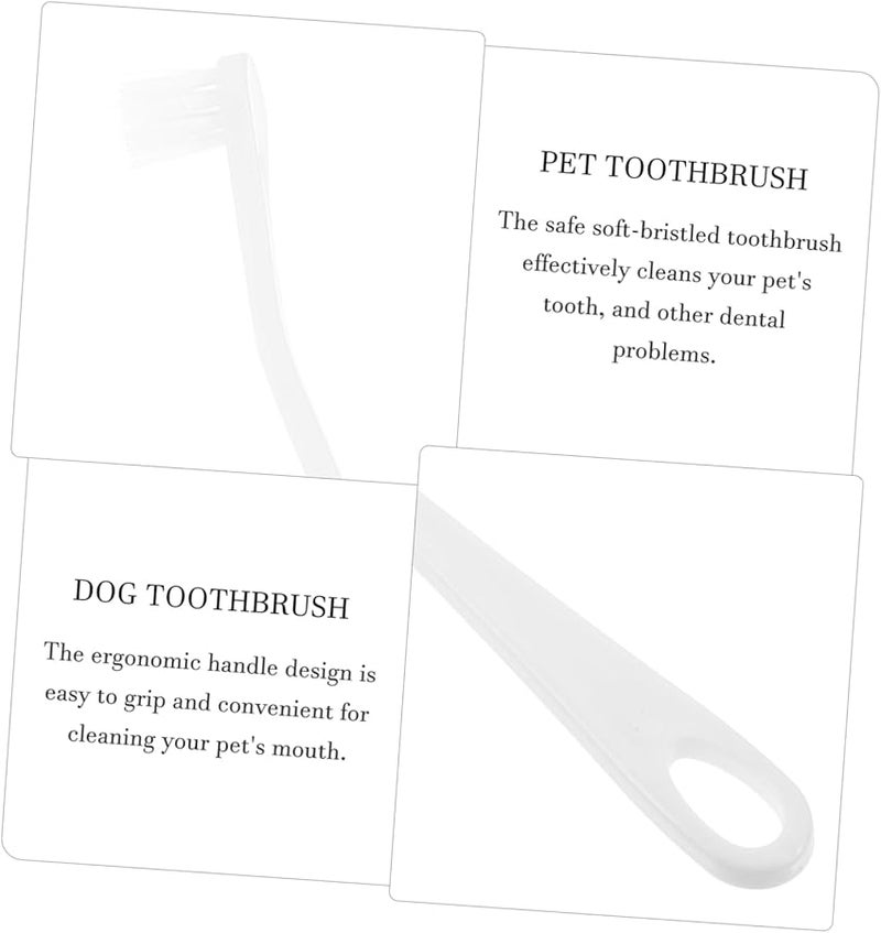 فرشاة أسنان مزدوجة الرأس للكلاب الصغيرة بشعيرات ناعمة وفرشاة الأصابع للعناية بالفم - Image 3