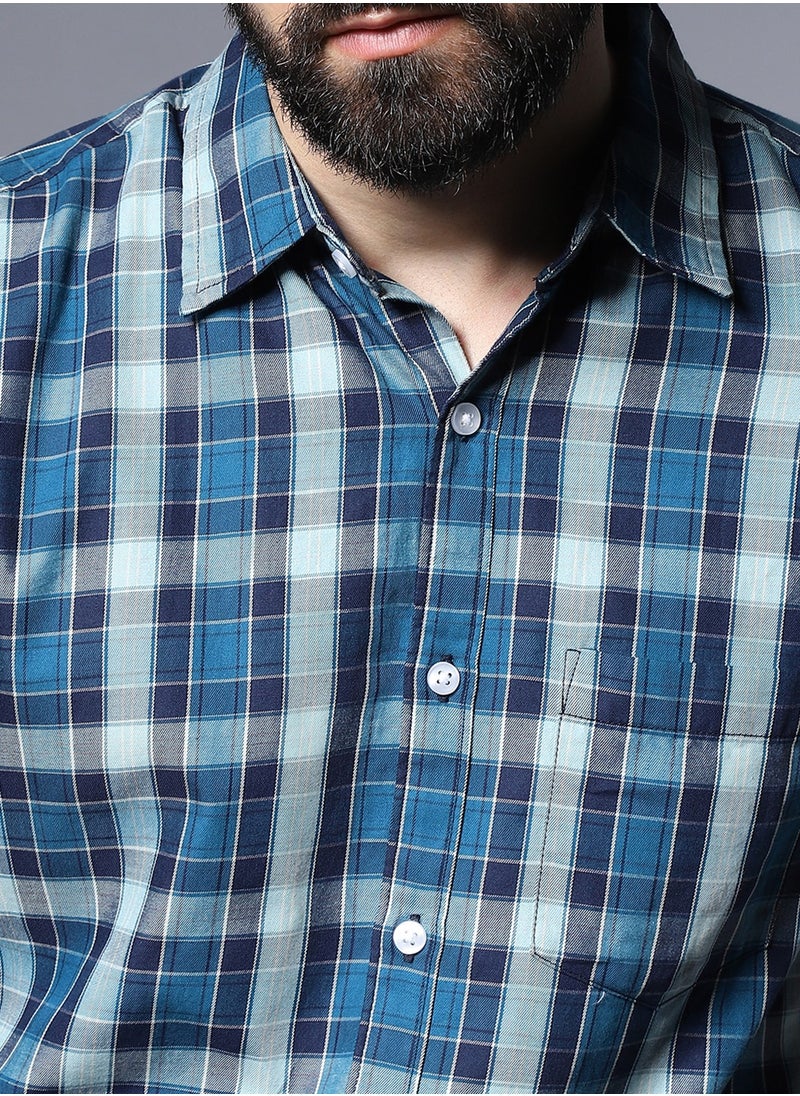 HIGH STAR - Regular Fit Blue Shirt for Men - Image 1