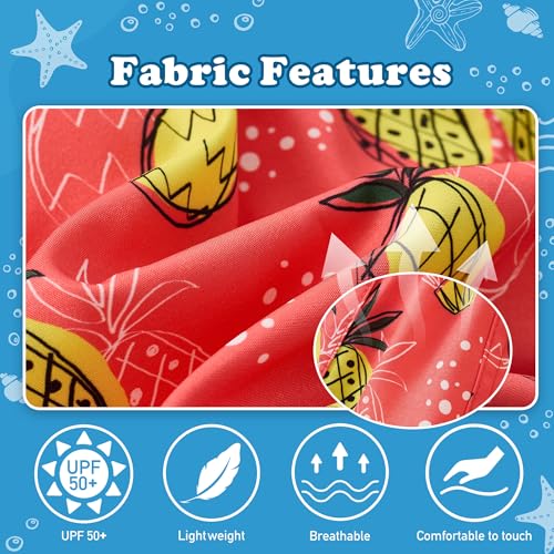 UMELOK Boys Swim Trunks Swimsuit Compression Liner Stretch Swim Shorts Boxer Brief 2 in 1 Quick Dry Swimming Trunks Beach Shorts Orange Pineapple 7 - Image 5