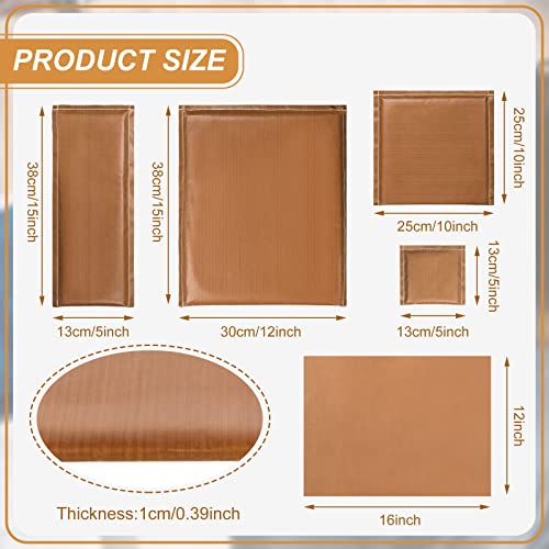 Tatuo 18 Pcs Heat Press Pillow Mat Kit 4 Size Pressing Transfer Pillows 4 PTFE Transfer Sheet 2 Heat Resistant Tape and 8 Size T Shirt Ruler Guide for DIY Screen Printing Sublimation ProjectBrown - Image 3