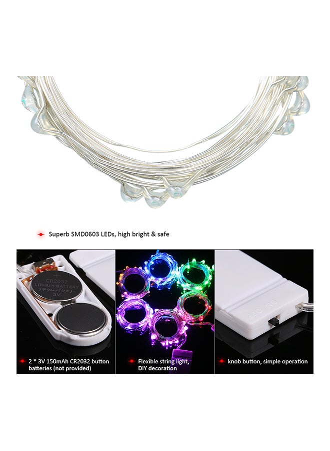 إسكدنيا شريط إضاءة للزينة شديد المرونة وقابل للثني مزود بـ30 مصباح LED على شكل نجوم أبيض 3متر - Image 3