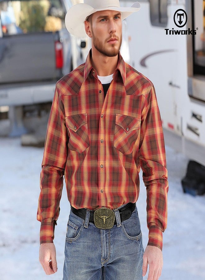 TRIWORKS Western Belt for Men Women Cowboy Engraved Belt Western Buckle Embossed Leather Belt - Image 4