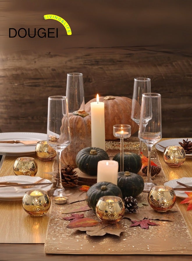DOUGEI 12 PCS Candle holder Gold color 5.5*6.7CM - Image 5