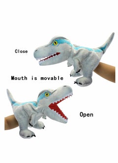 KASTWAVE Dinosaur Hand Puppets, Velociraptor Jurassic World Stuffed Animal   Soft Plush Toy, Open Movable Mouth Finger Gift, Birthday Gifts for Kids, Creative Role Play  - Image 3